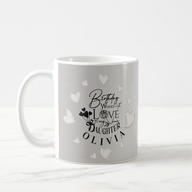 Mug Minimalist Daughter Birthday Lettering (Gauche)