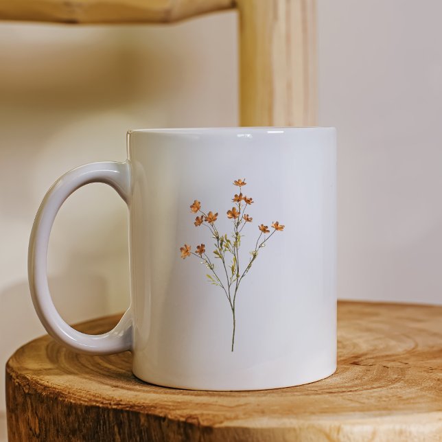 Mug Minimalist Floral Nature Inspired Simple White  (Créateur téléchargé)