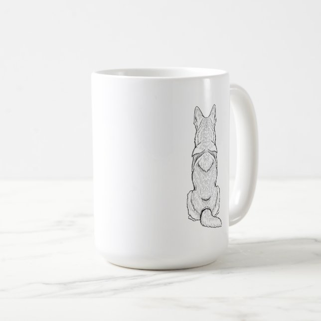 Mug Minimalist German Shepherd Dog Line Art  (Devant droit)