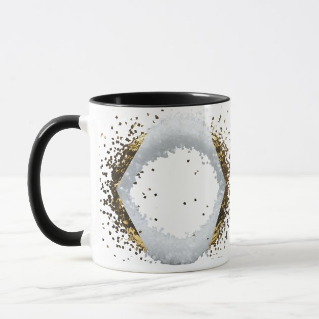 Mug Minimalist Gold Diamond Frame White Confetti Combo (Gauche)