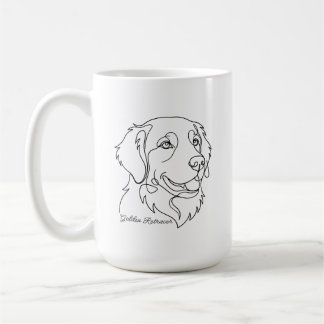 Mug Minimalist Monochrome Golden Retriever Line Art