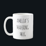 Mug Minimalist Personalized Mahjong Name Design Simple<br><div class="desc">This minimalist mahjong design features clean, handwritten lettering that feels modern and personal. Add any name to create a fun piece for game nights, mahjong groups, or thoughtful gifting. Its simple black-and-white style makes it versatile and easy to pair with any décor or personality. A great pick for mahjong lovers...</div>