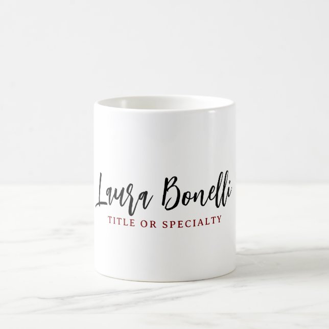 Mug Minimalist Professional Handwrite Plain Name Title (Centre)