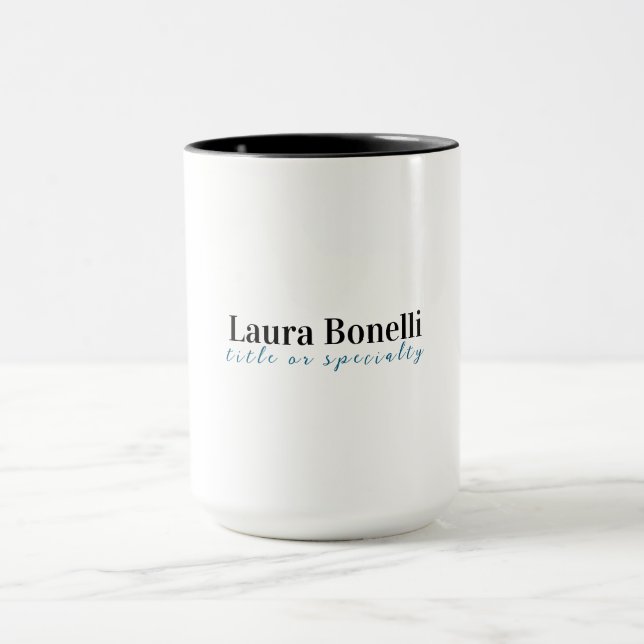 Mug Minimalist Professional Modern Plain Name Title (Centre)