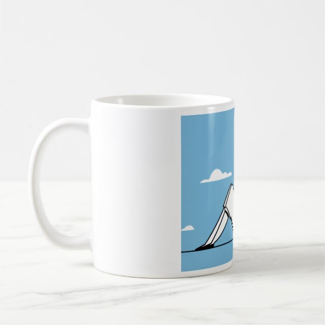 Mug Minimalist Woman and Dog Illustration (Gauche)