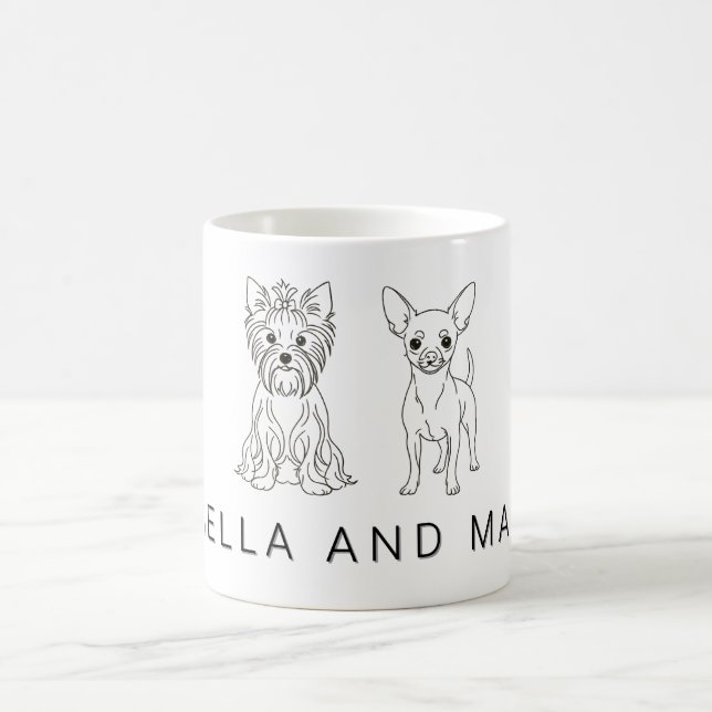 Mug Minimalist Yorkie & Chihuahua Custom Name  - (Centre)