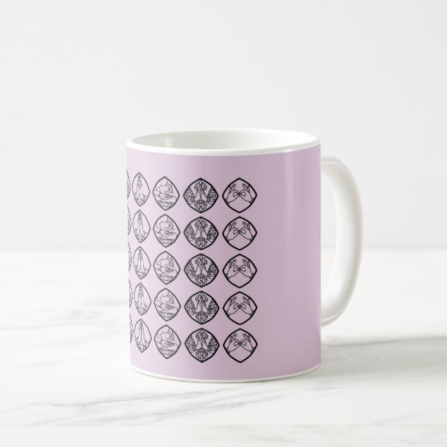Mug Minimalist Zen Buddhist Mudras Cup (Devant droit)