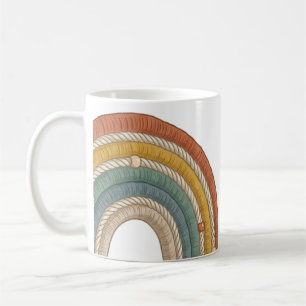 Mug Minimaliste Bohème Macramé Arc-en-ciel