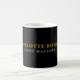 Mug Minimaliste Classique Couleur Noir Or Professionne