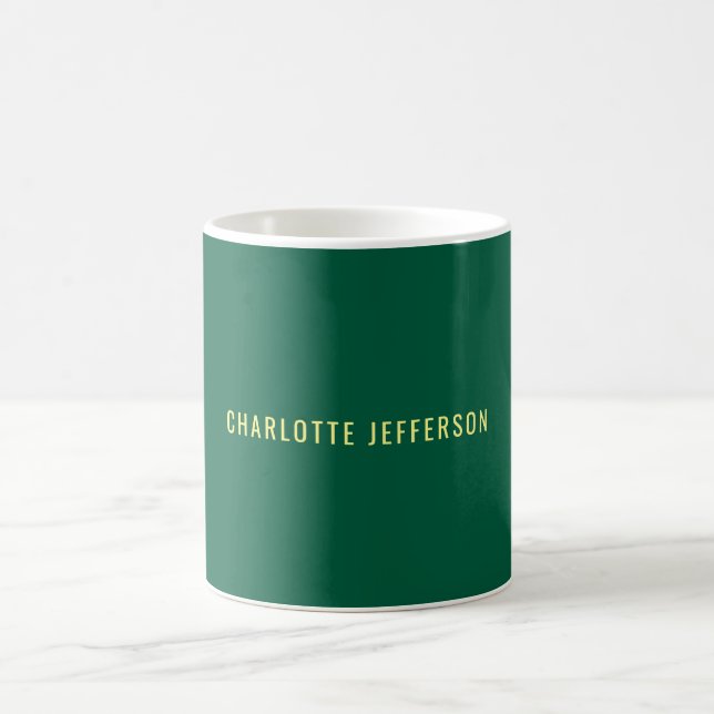 Mug Minimaliste Classique Professionnel Vert Jaune (Centre)