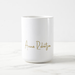 Mug Minimaliste de calligraphie professionnelle couleu
