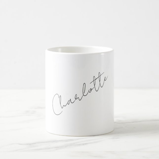 Mug Minimaliste Élégant Classique Nom Professionnel (Centre)