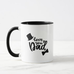 Mug Minimaliste Élégant Monochrome Love You Papa Class