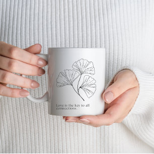 Mug Minimaliste Floral   Citation Inspirante et Sincèr
