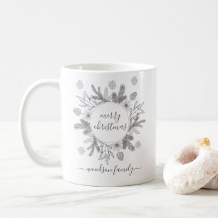 Mug Minimaliste Joyeux Noël Nom de Famille