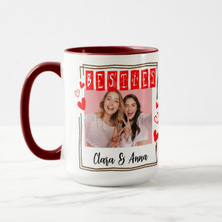 Mug Minimaliste moderne Chic Best Friends BFF Photo Tw