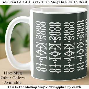 Mug Minimaliste Moderne Date Message Caché Personnalis