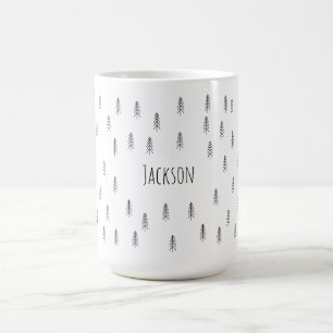Mug Minimaliste Moderne Noir et Blanc – Café Personnal