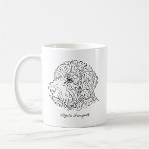 Mug Minimaliste Monochrome Lagotto Romagnolo Dessin au