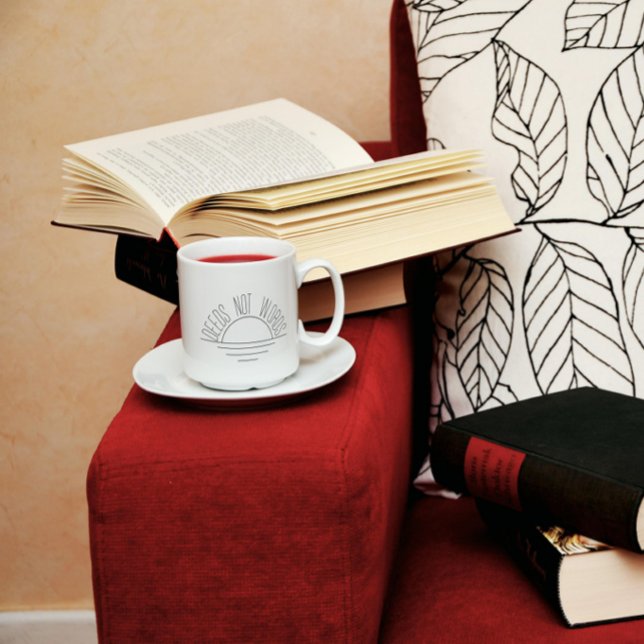 Mug minimaliste noir blanc soleil inspirant (Créateur téléchargé)