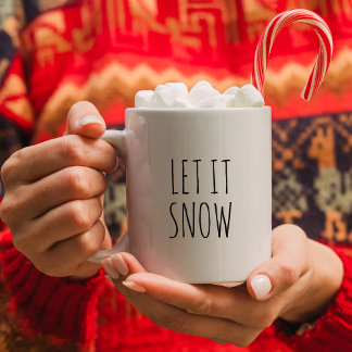 Mug Minimaliste noir et blanc "Let It Snow"