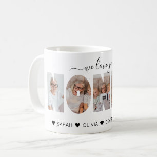 Mug Minimaliste Nous vous aimons NONNA Photo Collage