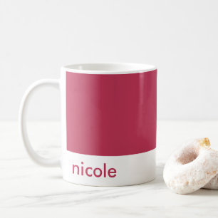 Mug Minimaliste Personnalisez Votre Nom Red Magenta