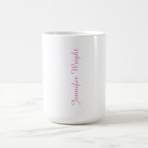 Mug minimaliste professionnel rose féminin