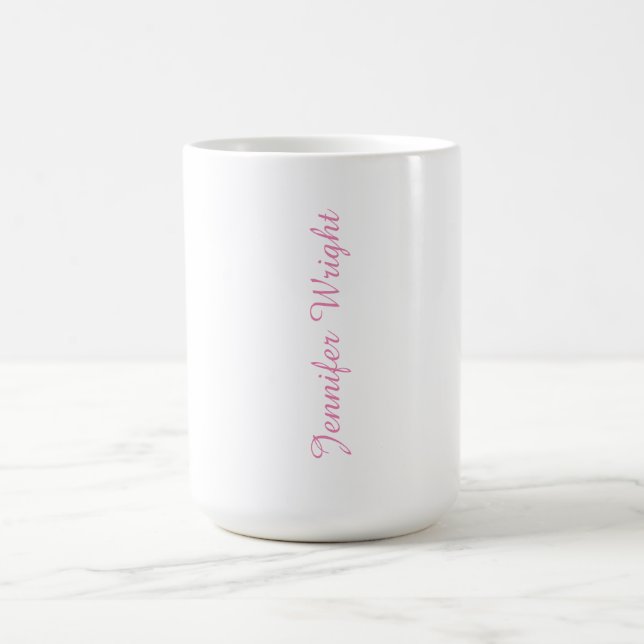 Mug minimaliste professionnel rose féminin (Centre)