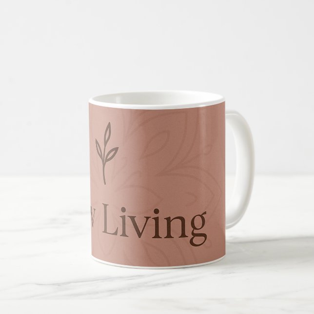 Mug Minimaliste "Slow Living"  (Devant droit)