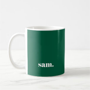 Mug Minimaliste texte personnalisé gras vert