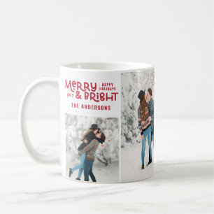 Mug Minimum moderne 5 photo Noël élégant script Co