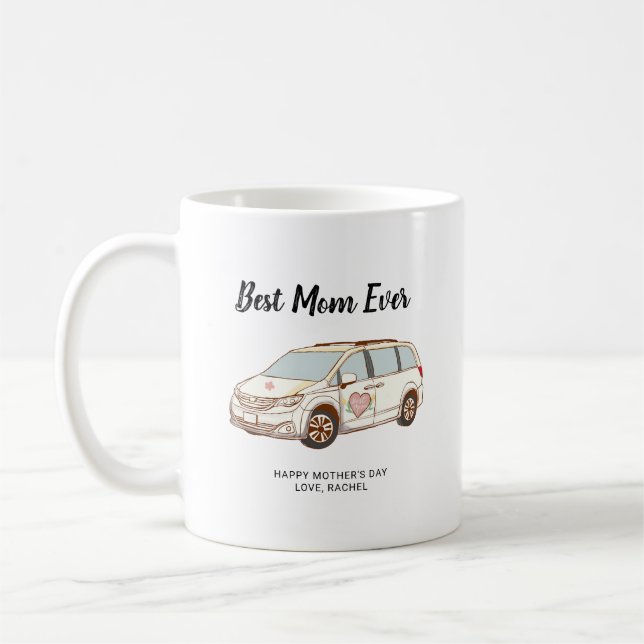 Mug Minivan Maman Fête des Mères Mignonne Meilleure Ma (Gauche)