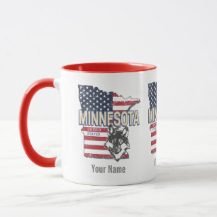 Mug Minnesota State États-Unis Carte Vintage USA