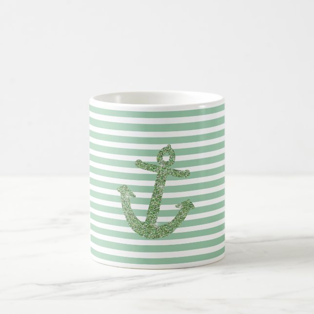 Mug Mint Faux Parties scintillant Ancre nautique (Centre)