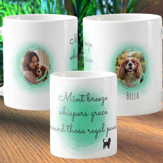 Mug Mint Green Cavalier King Custom Photo (Créateur téléchargé)