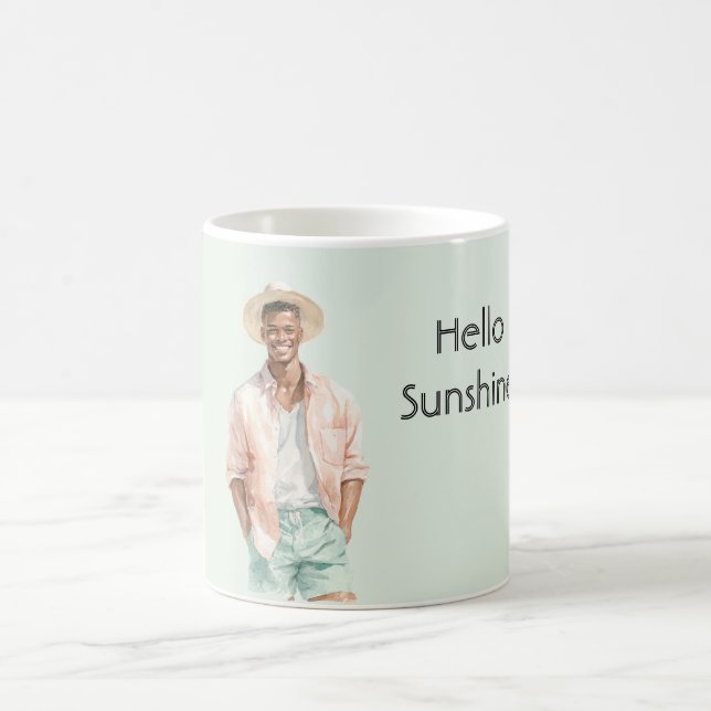 Mug Mint Peach Hello Sunshine Homme Noir  (Centre)