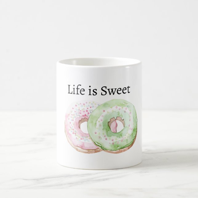 Mug Mint Pink Donuts Life is Sweet (Centre)