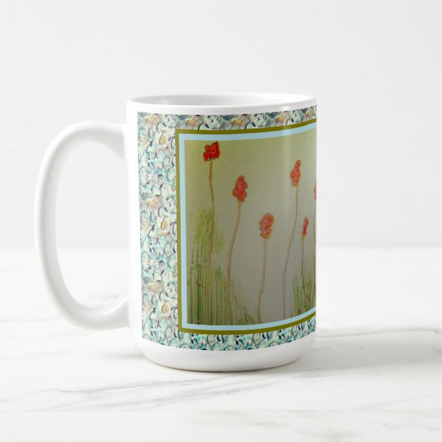 Mug Minuscules Fleurs Sauvages Rouges (Gauche)