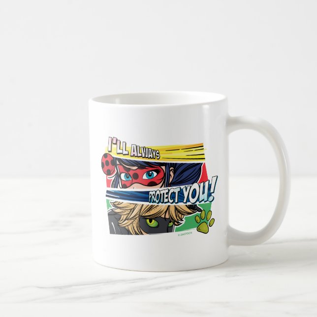 Mug Miraculous Ladybug & Cat Noir toujours vous protég (Droite)