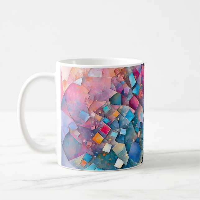 Mug "Mirage Cascade" Paysage coloré d'art Abstrait (Gauche)