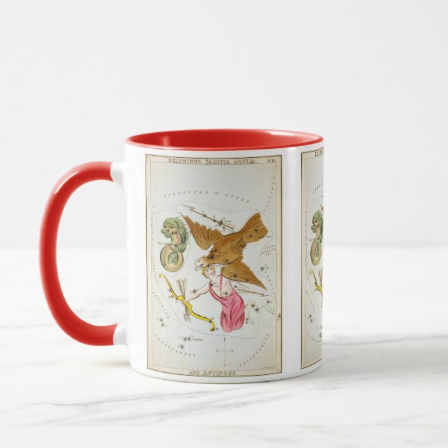 Mug Miroir d'Urania, Carte céleste d'astronomie vintag (Gauche)