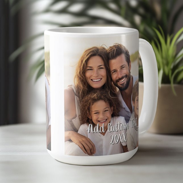 Mug Mise en page photo complète avec un texte de scrip (Custom Photo Mug)