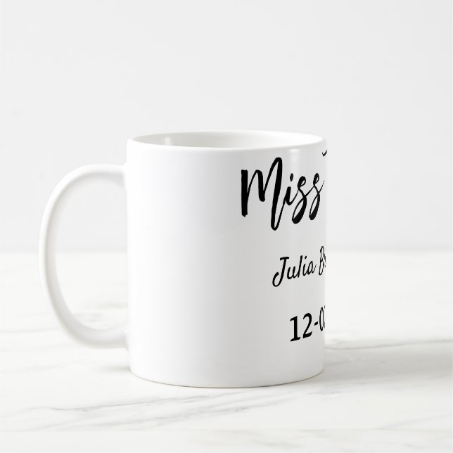 Mug Miss à Mrs enterrement de vie de jeune fille éléga (Gauche)