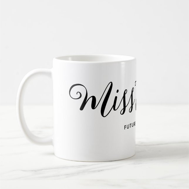 Mug Miss to Mrs Moderne Boho Script Enterrement de Vie (Gauche)