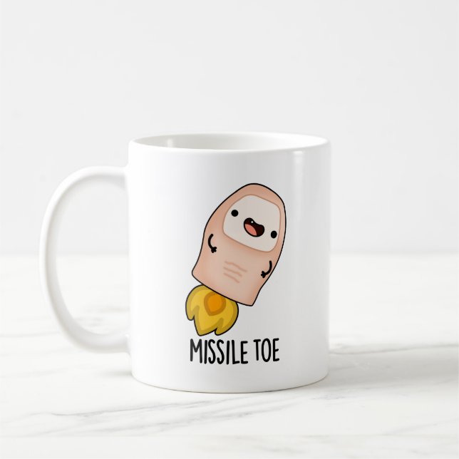 Mug Missile Toe drôle Mistletoe Pun (Gauche)