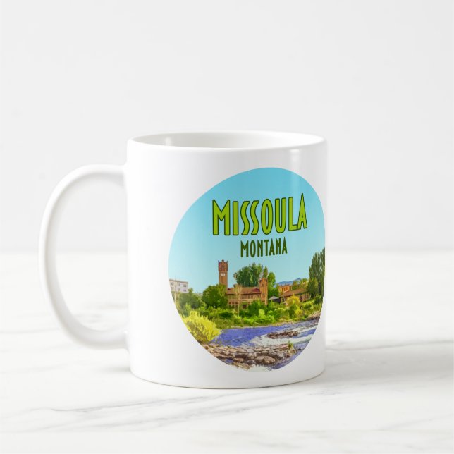 Mug Missoula Montana Centre-ville Vintage (Gauche)