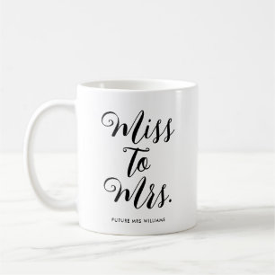 Mug Mlle à Mme Modern Fête des mariées Bachelorette