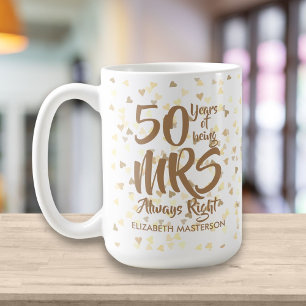 Mug Mme Always Right Fun 50e Anniversaire d'or