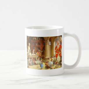 Mug Mme Claus et elfes de Santa faisant des biscuits